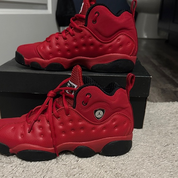 Jordan Kids Red and Black Sneakers